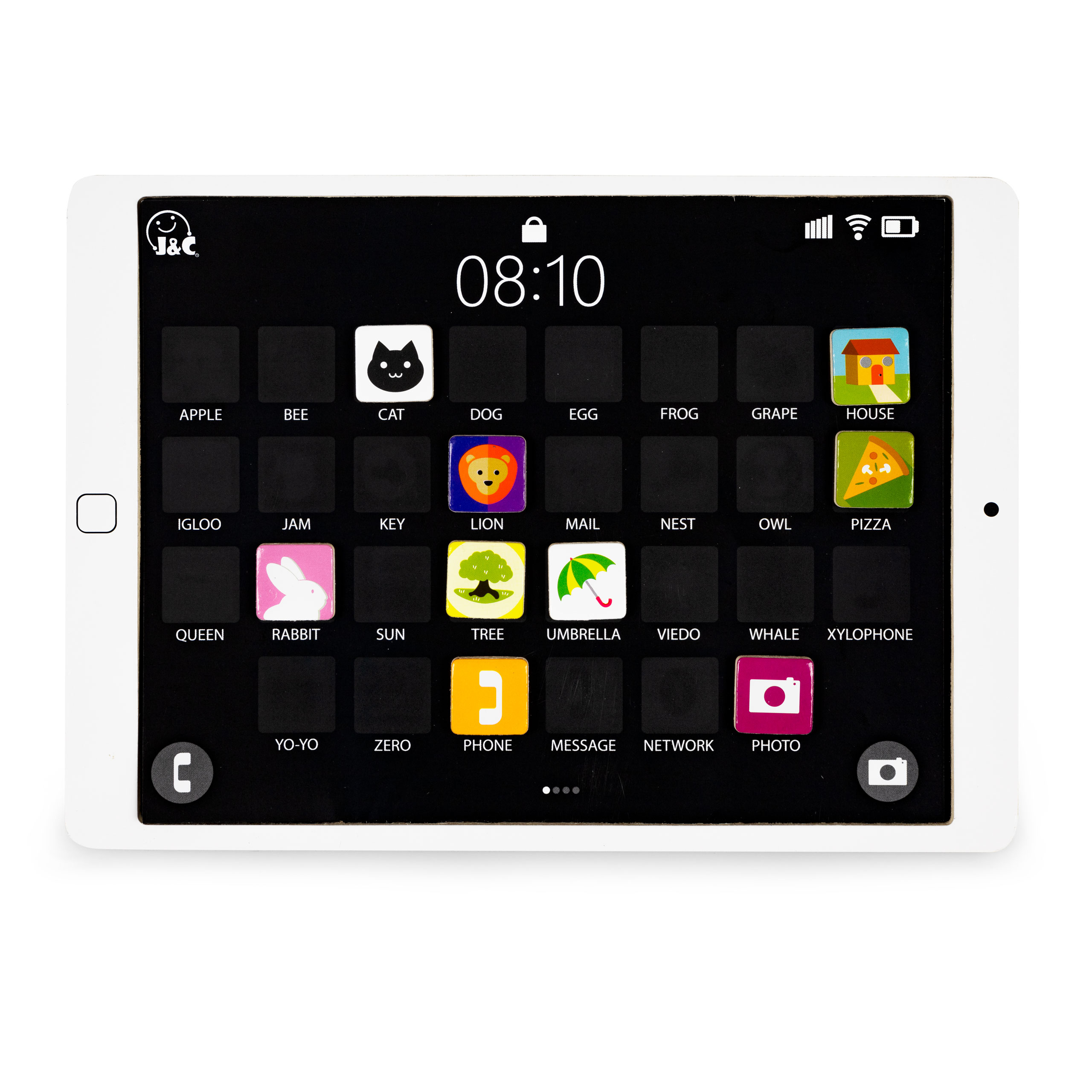 Drewniany tablet edukacyjny tablica magnetyczna kredowa ECOTOYS - obrazek 3