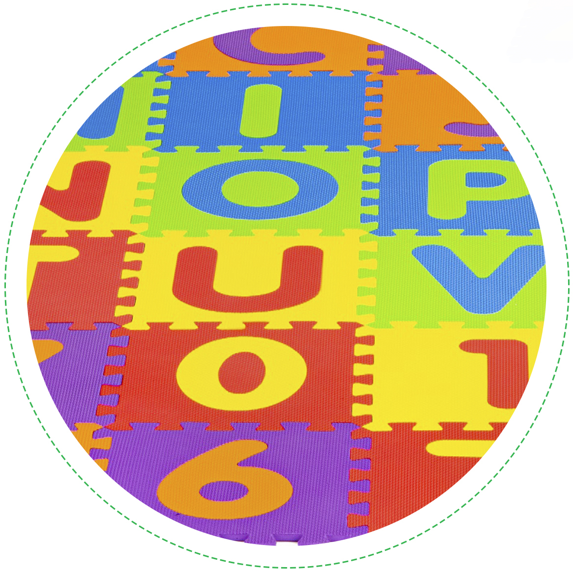 Duża mata piankowa EVA dla dzieci litery cyfry 178x178 cm 36 el. ECOTOYS - obrazek 7