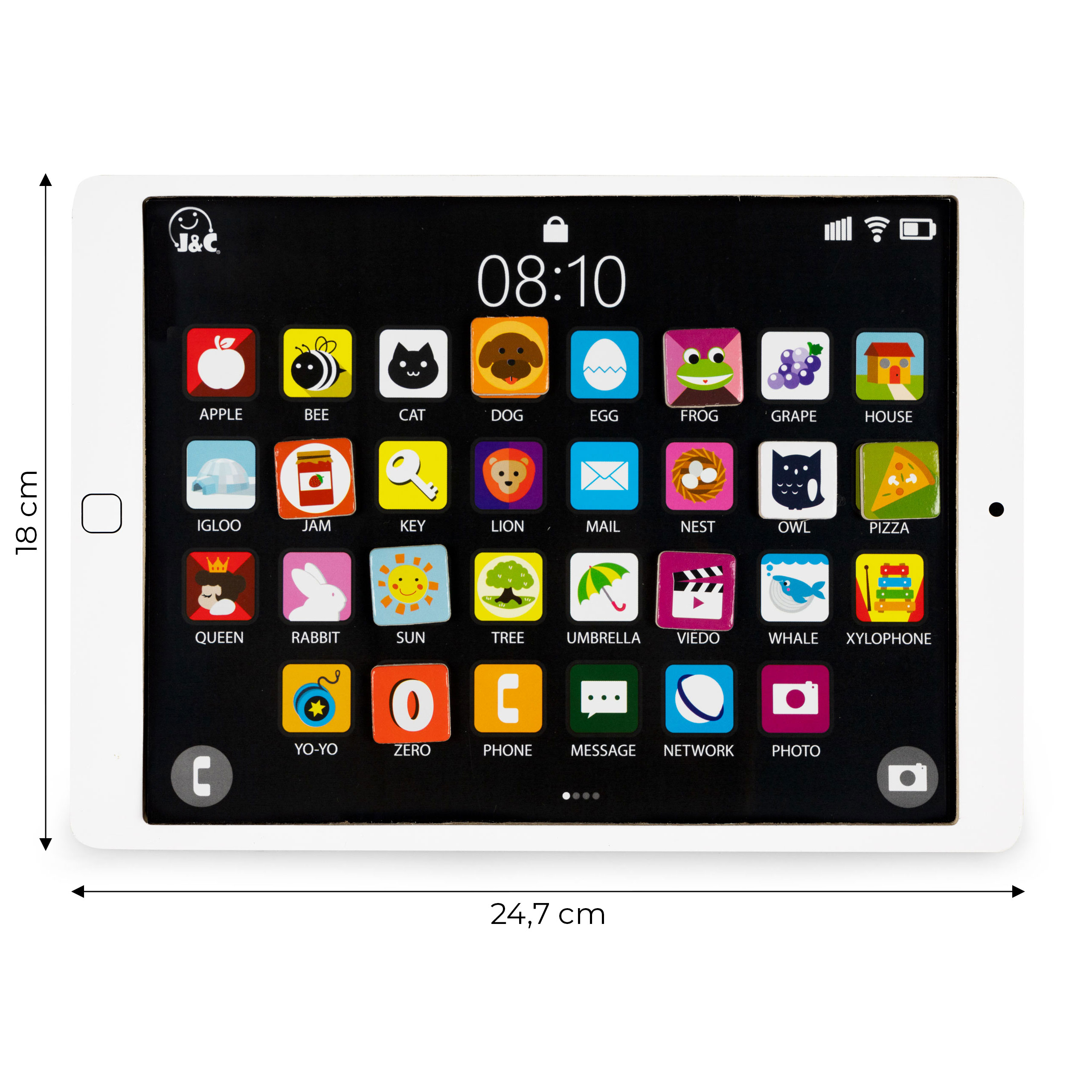 Drewniany tablet edukacyjny tablica magnetyczna kredowa ECOTOYS - obrazek 9