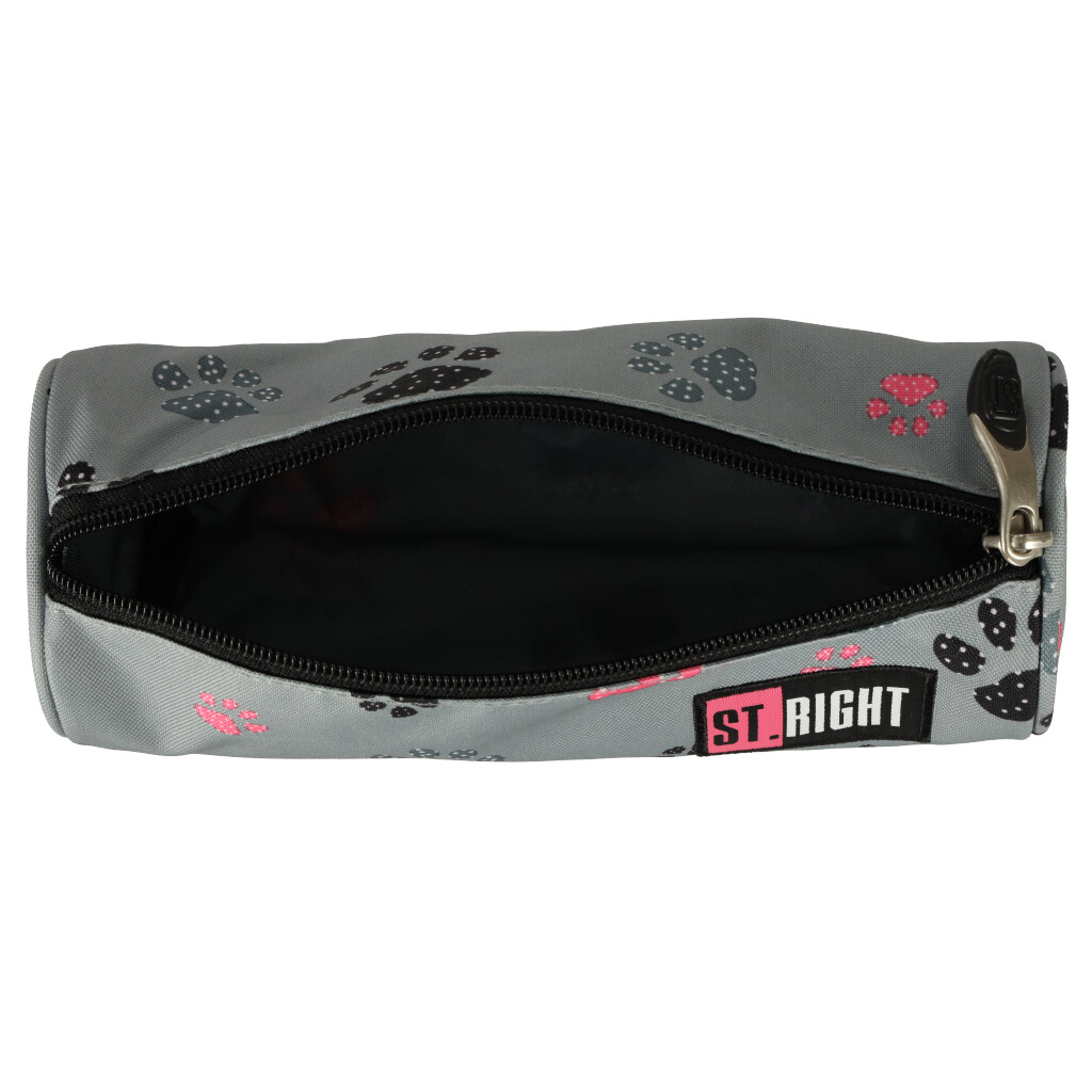 BAMBINO piórnik saszetka tuba łapki szary - obrazek 5