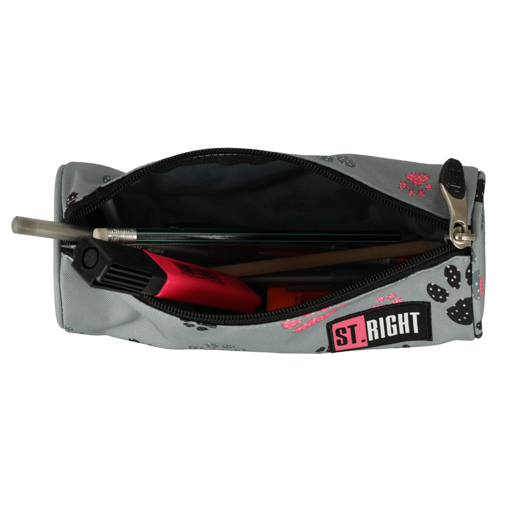 BAMBINO piórnik saszetka tuba łapki szary - obrazek 6