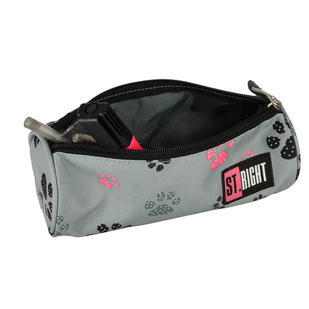 BAMBINO piórnik saszetka tuba łapki szary - obrazek 7