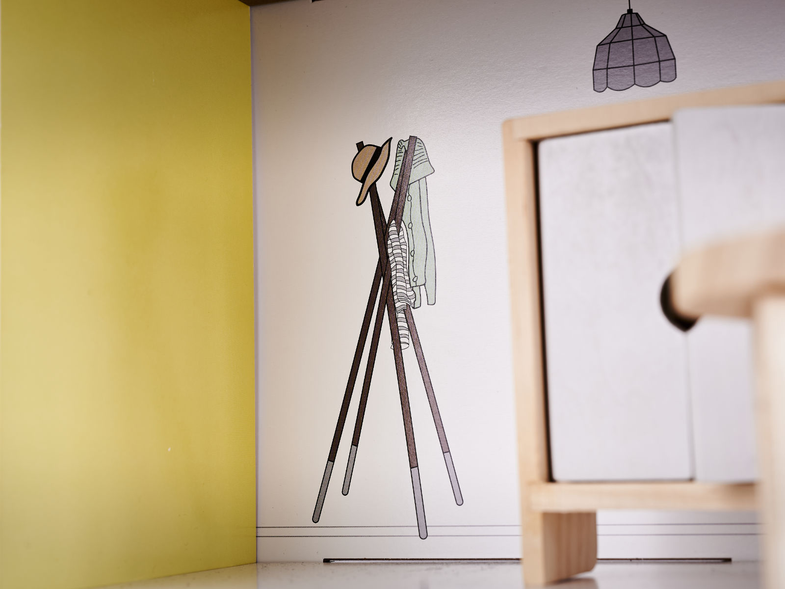 Domek dla lalek drewniany mebelki 70cm szary - obrazek 16