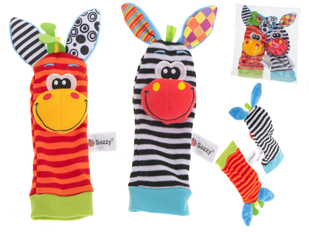 Grzechotka zabawka skarpetki na nóżki stopy 2szt. - obrazek 3