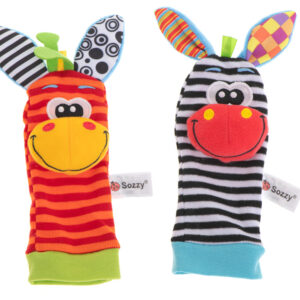 Grzechotka zabawka skarpetki na nóżki stopy 2szt.