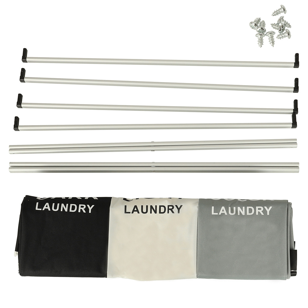 Kosz na pranie segregacja organizer 3 komory 135l - obrazek 11