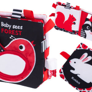 Książeczka sensoryczna gryzak metki kontrastowa las