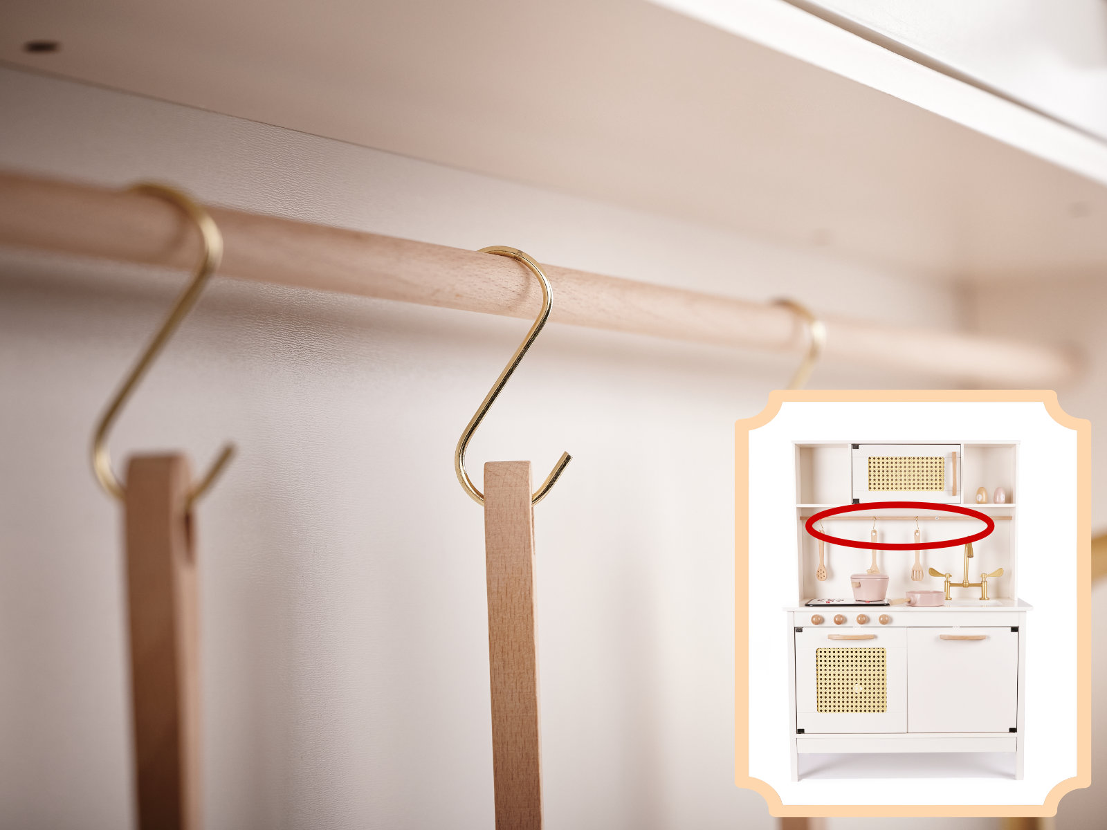 Kuchnia dla dzieci drewniana MDF retro z akcesoriami BOHO 100cm - obrazek 7