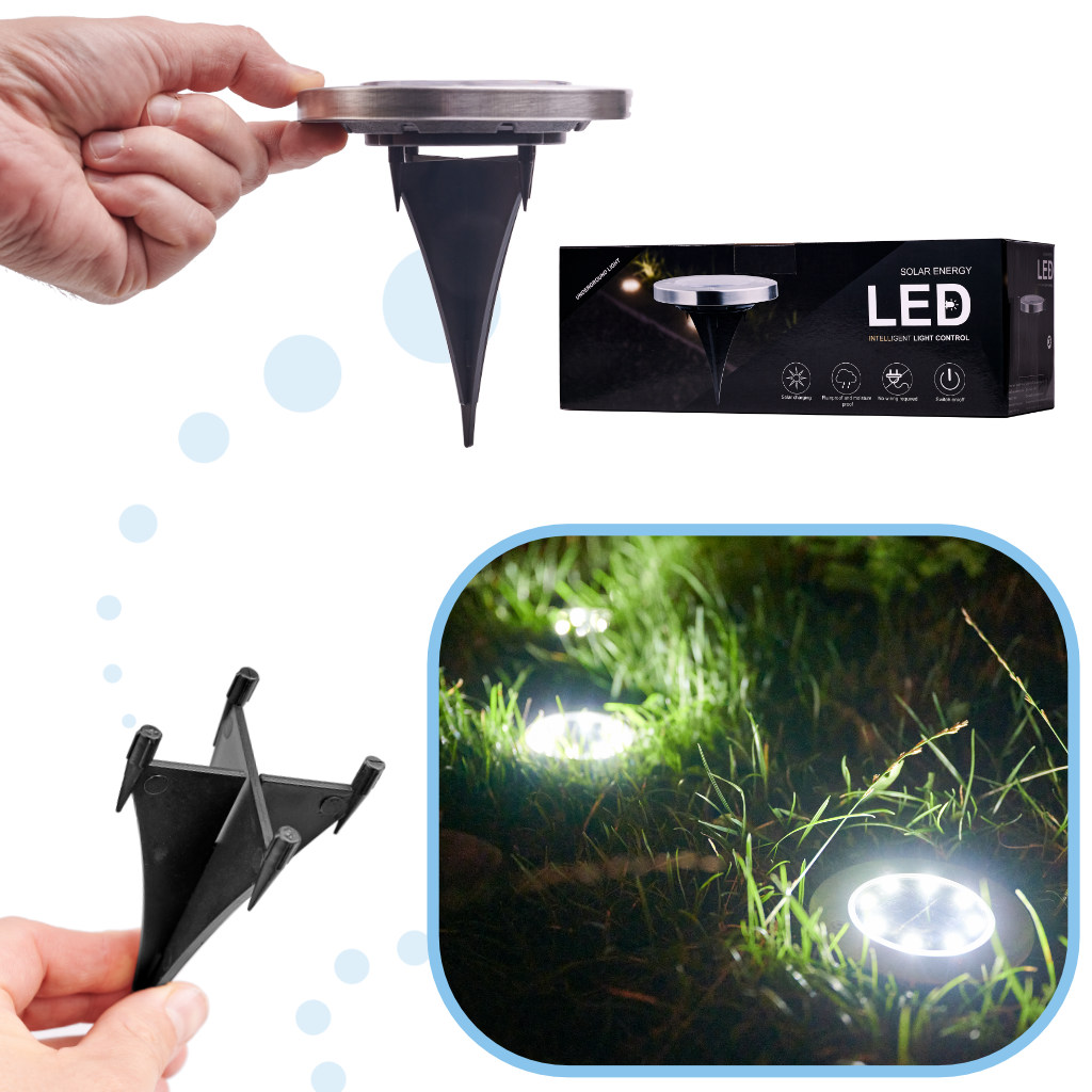 Lampa solarna ogrodowa LED najazdowa gruntowa 12szt - obrazek 2