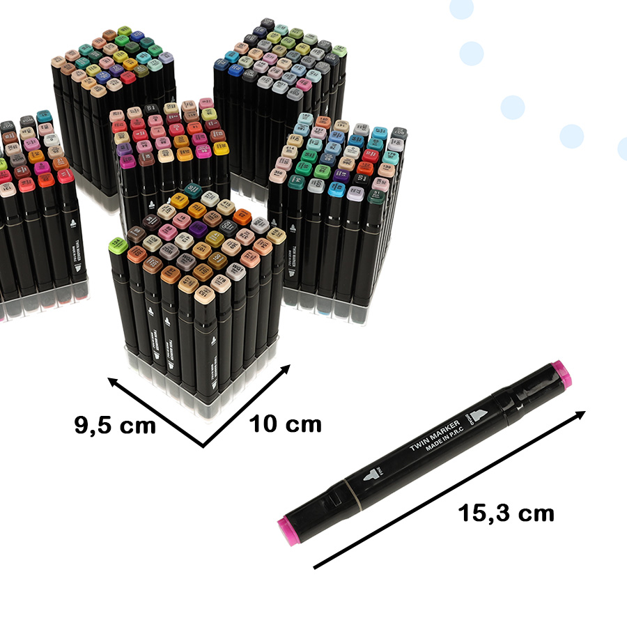 Markery dwustronne alkoholowe w etui 204 + podstawka - obrazek 2