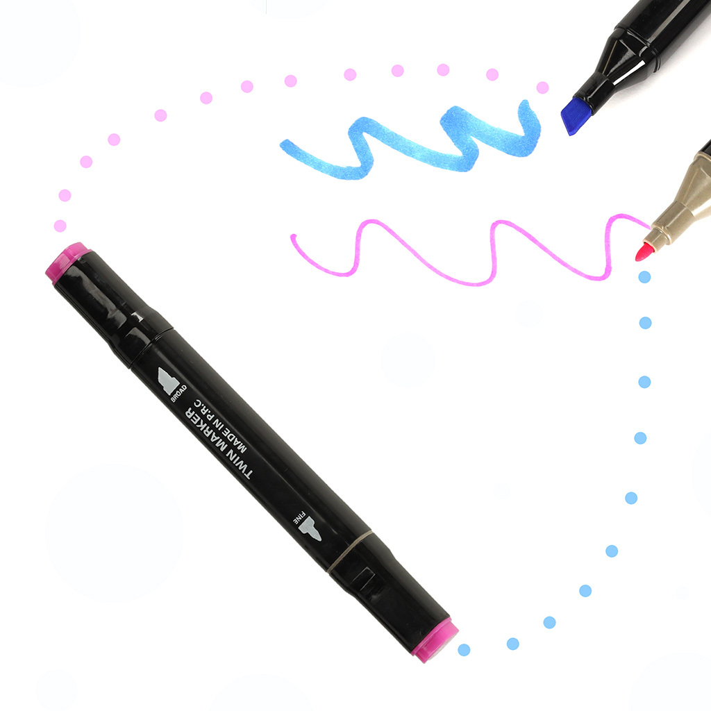 Markery dwustronne alkoholowe w etui 204 + podstawka - obrazek 4