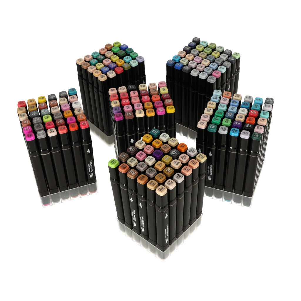 Markery dwustronne alkoholowe w etui 204 + podstawka - obrazek 9