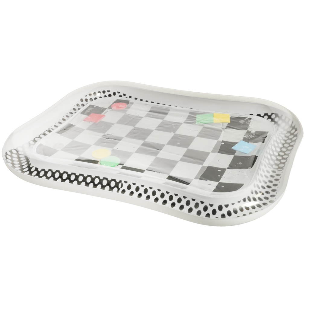 Mata wodna sensoryczna dmuchana dla niemowląt czarno-biała szachownica XXL 65x50 cm - obrazek 7