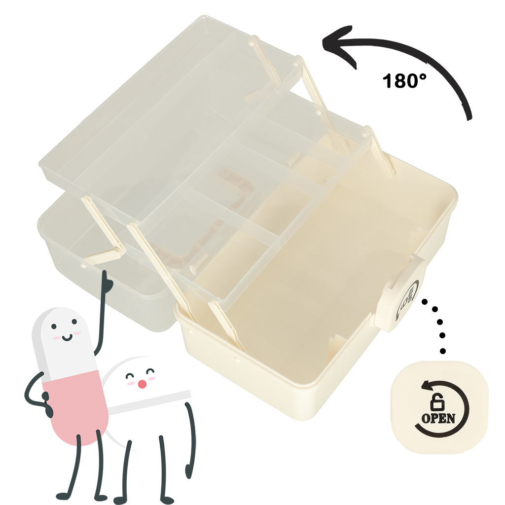 Organizer pojemnik na lekarstwa leki apteczka przechowywania leków 29x16x15cm - obrazek 4