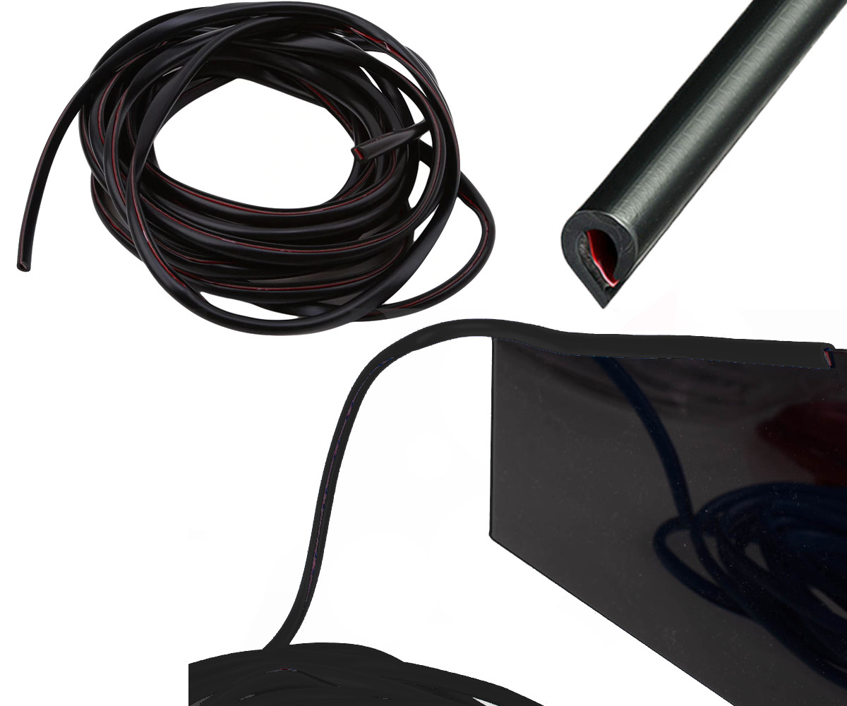 Osłona krawędzi drzwi samochodu uszczelka odbojnik profil zabezpieczenie do auta rantu 5m czarny - obrazek 2