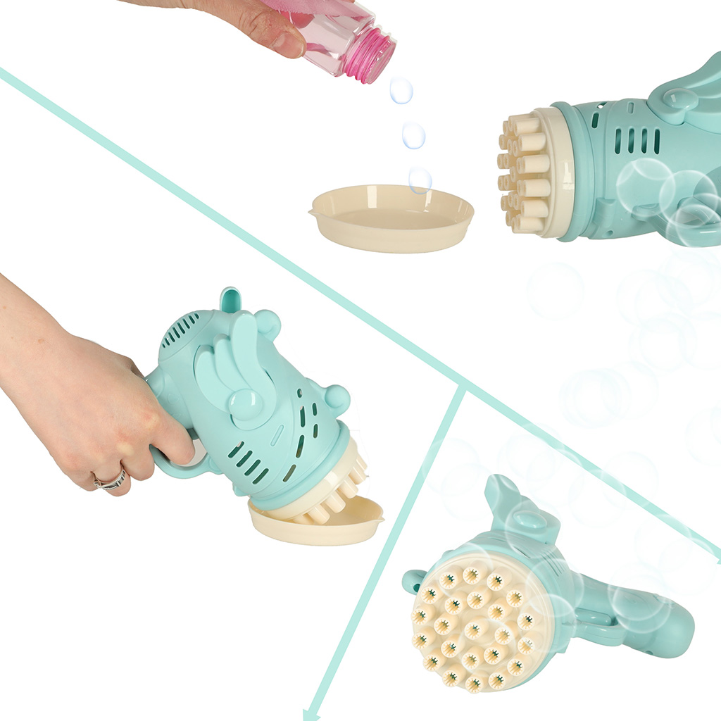 Pistolet do baniek mydlanych bańki mydlane ze skrzydłami niebieski - obrazek 4
