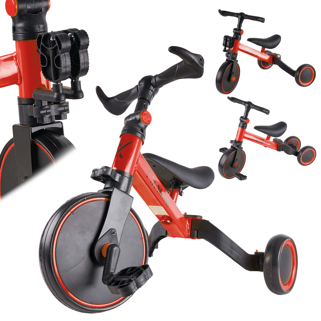 Rowerek Trike Fix Mini biegowy trójkołowy 3w1 z pedałami czerwony - obrazek 2