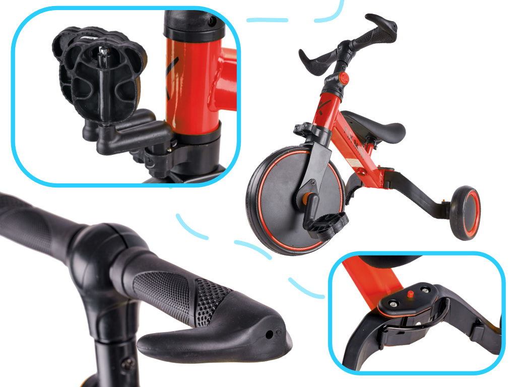 Rowerek Trike Fix Mini biegowy trójkołowy 3w1 z pedałami czerwony - obrazek 3