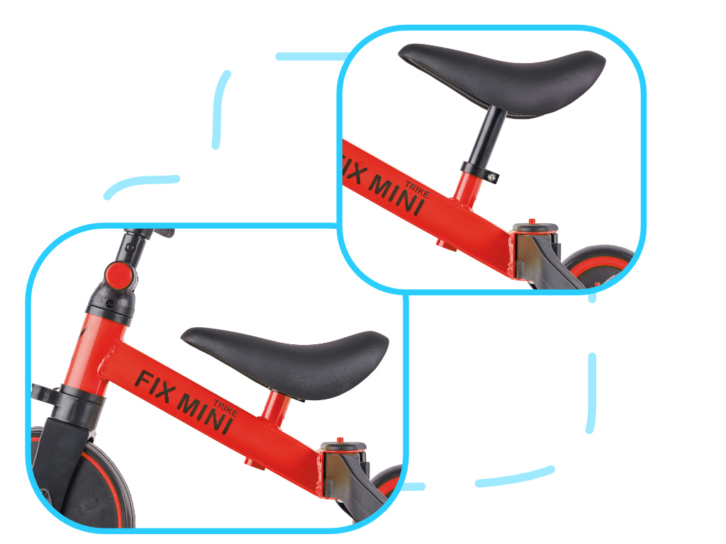 Rowerek Trike Fix Mini biegowy trójkołowy 3w1 z pedałami czerwony - obrazek 6