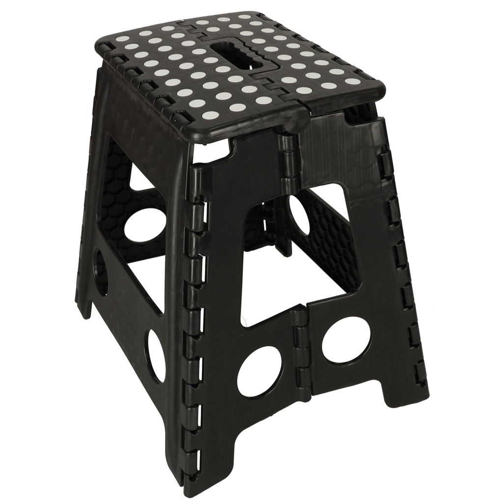 Stołek taboret składany antypoślizgowy 39cm czarny - obrazek 5