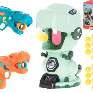 Głodny dinozaur strzelanie do celu gra zręcznościowa zestaw 2 pistolety na kulki 20 kul