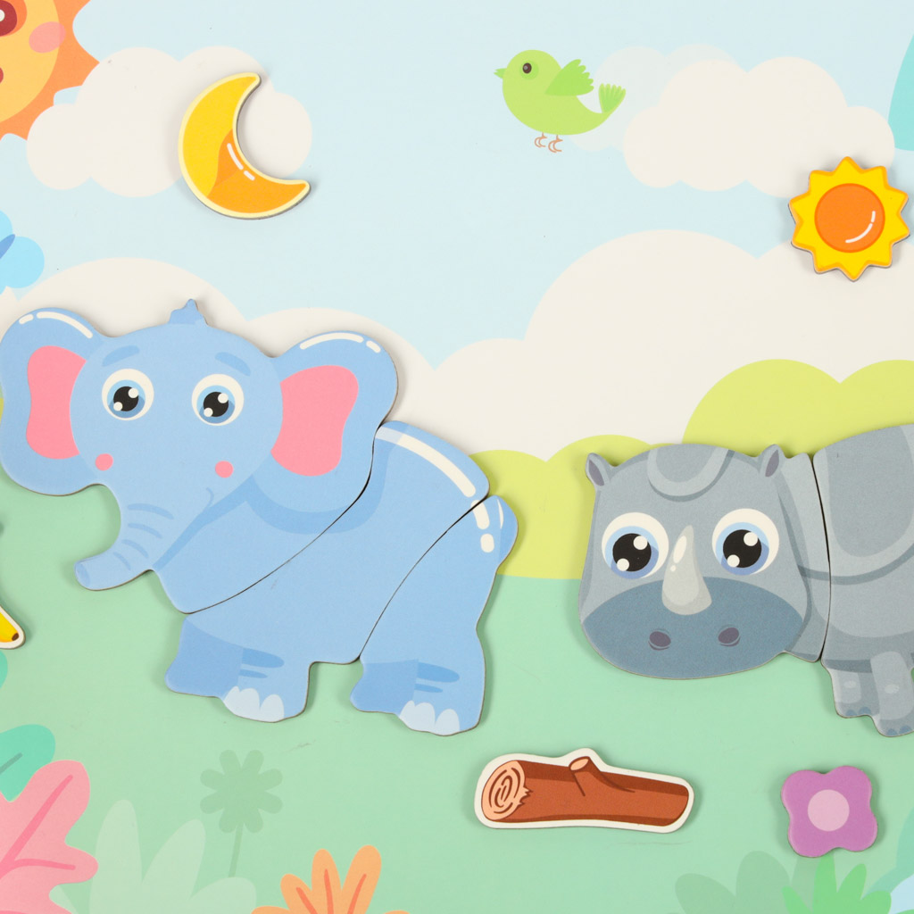 Książeczka magnetyczna układanka puzzle na magnes zwierzęta safari 47el. - obrazek 6