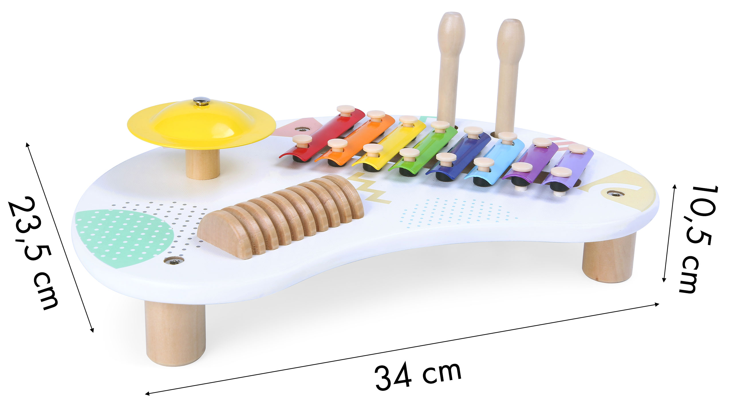 Stolik z instrumentami stół muzyczny cymbałki +18m ECOTOYS - obrazek 5