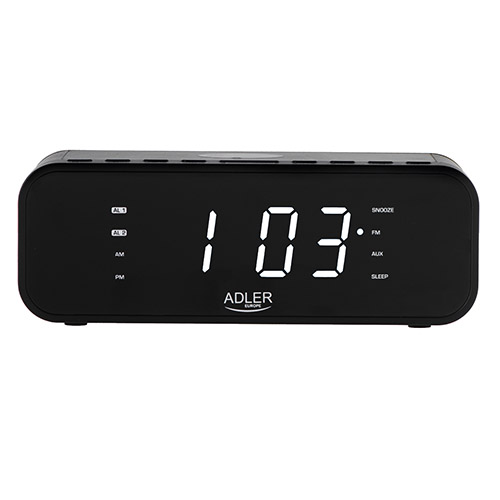 AD 1192 black Radiobudzik z bezprzewodową ładowarką i FM - obrazek 3