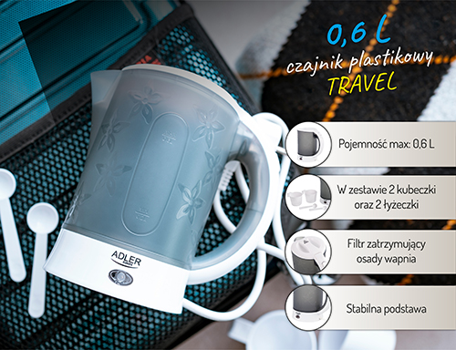 AD 1268 Czajnik plastikowy 0,6 L - travel - obrazek 16