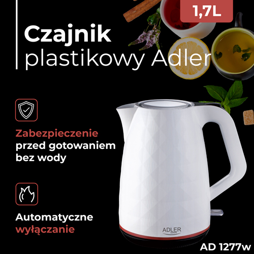 AD 1277 white Czajnik plastikowy 1,7 L - obrazek 8