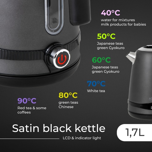 AD 1295 grey Czajnik metalowy 1,7L z LCD & regulacją temperatury - obrazek 13