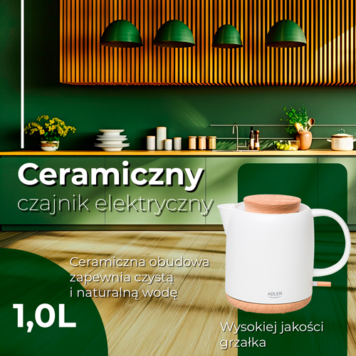AD 1304 Czajnik ceramiczny elektryczny 1,0L - obrazek 12
