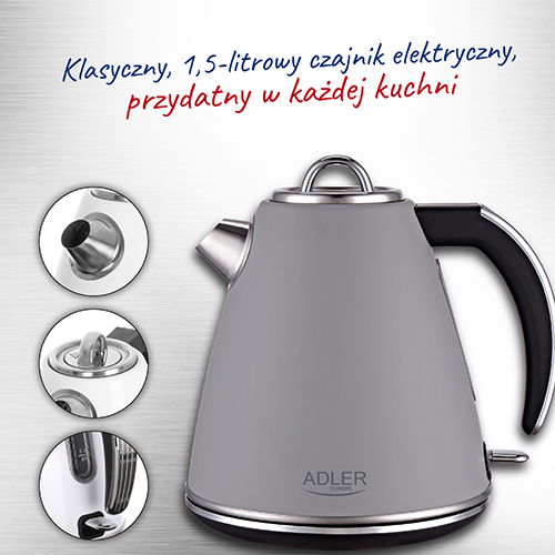 AD 1343 grey Czajnik metalowy 1,5 L STRIX - obrazek 10