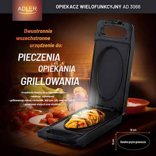 AD 3066 Opiekacz wielofunkcyjny - opiekanie, pieczenie, grillowanie - obrazek 12