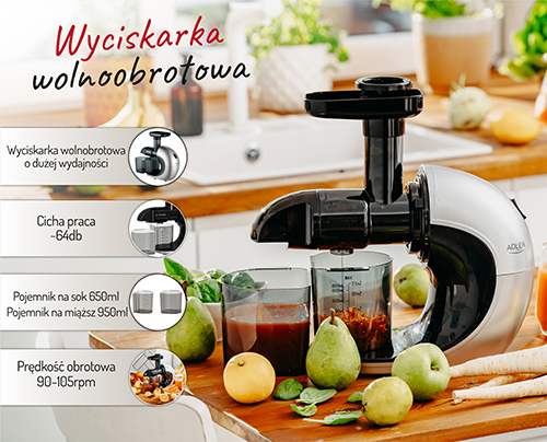 AD 4130 Wyciskarka wolnoobrotowa - ślimakowy mechanizm tłoczący - obrazek 10
