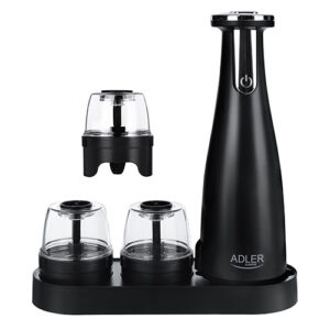 AD 4449 black Młynek do przypraw, soli i pieprzu - Zestaw 3 młynków  - USB