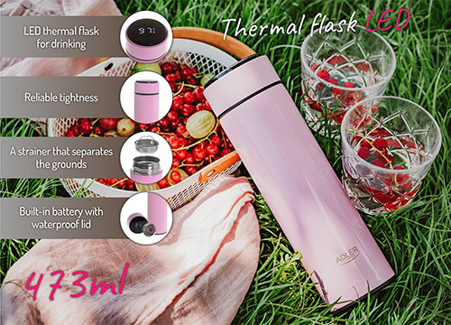 AD 4506 pink Termos LED 473ml różowy - obrazek 12