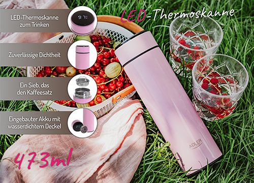 AD 4506 pink Termos LED 473ml różowy - obrazek 13