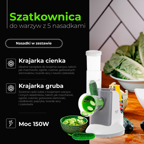AD 4815 Szatkownica do warzyw z 5 nasadkami - obrazek 13