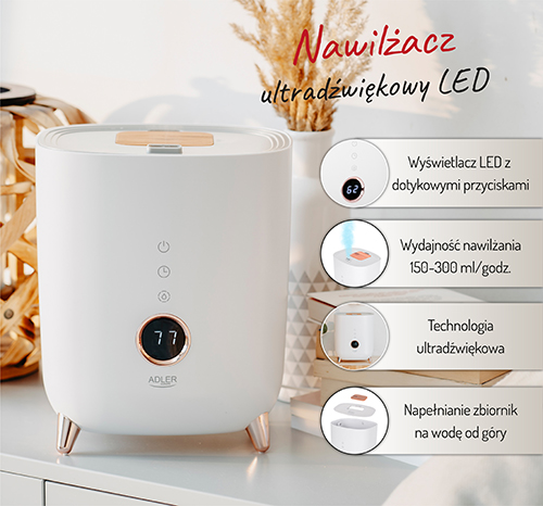 AD 7972 white Nawilżacz ultradźwiękowy LED - obrazek 15