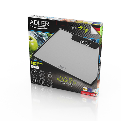 AD 8174 silver Waga łazienkowa - LED - obrazek 7