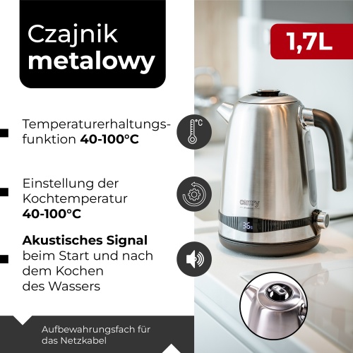 CR 1291 Czajnik metalowy 1,7L z LCD & regulacja temp. - obrazek 6