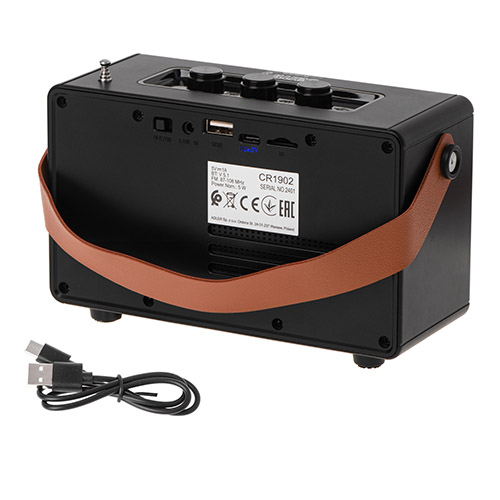 CR 1902 Black Radio FM z Bluetooth - USB-c - obrazek 4