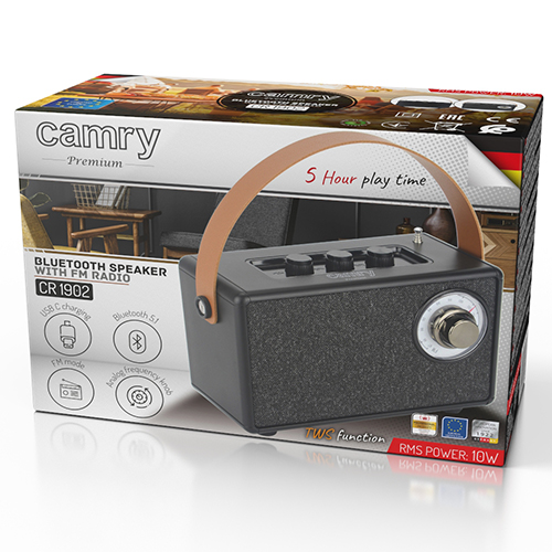 CR 1902 Black Radio FM z Bluetooth - USB-c - obrazek 5