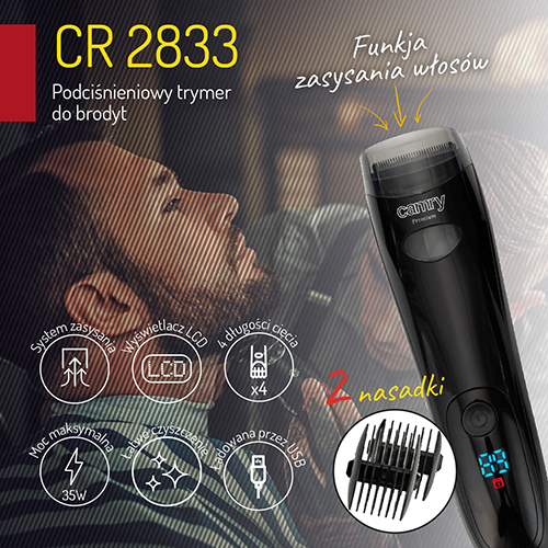 CR 2833 Podciśnieniowy trymer do brody - obrazek 11
