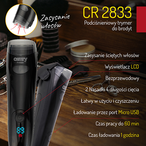 CR 2833 Podciśnieniowy trymer do brody - obrazek 13