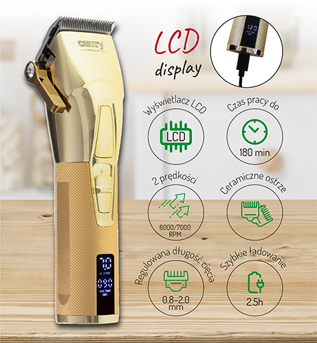CR 2835 gold Profesjonalna strzyżarka do włosów z wyświetlaczem LCD - obrazek 16