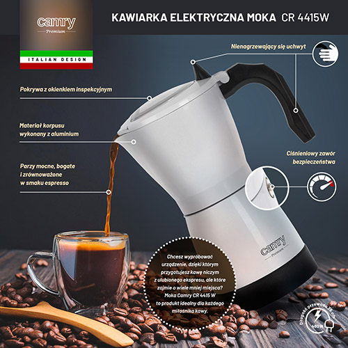 CR 4415 white Kawiarka elektryczna Moka - obrazek 13