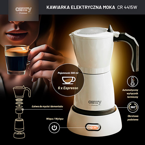 CR 4415 white Kawiarka elektryczna Moka - obrazek 14