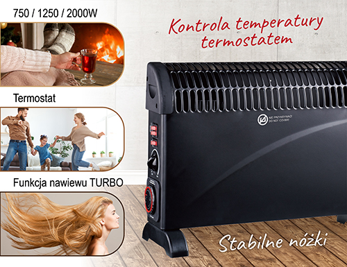 MS 7741 black Grzejnik konwektorowy z timerem i Turbo nawiewem - obrazek 12